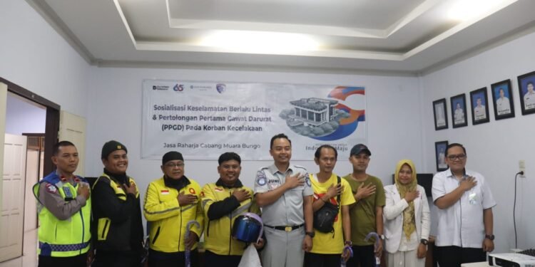 Jasa Raharja Cabang Muara Bungo Gelar Sosialisasi Penjaminan Korban Kecelakaan Lalu Lintas dan Pelatihan Pertolongan Pertama Gawat Darurat (PPGD)
