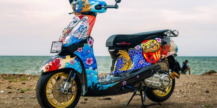 Auto Bikin Pangling Kaula Muda Jambi!  Grand Filano Hybrid Dimodifikasi Mirip Desain Helm Sporty Dengan Japan Vibes