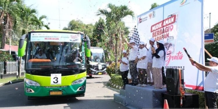 Program Mudik Gratis, PTPN Berangkatkan Tiga Bus Ke Berbagai Daerah