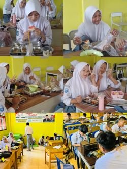 Disambut Antusias Siswa, Menu Mantap Lengkap Sambal, Lauk Telur dan Semangka Jadi Favorit