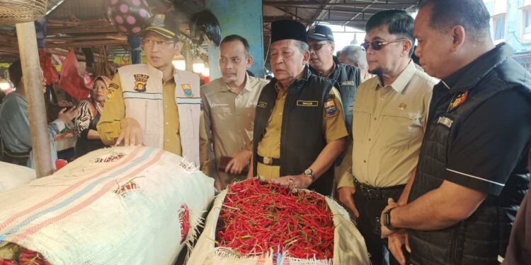 Wagub Sani Sidak Harga dan Stok Bahan Pokok di Pasar Angso Duo