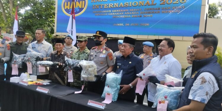 Peringati Hari Anti Narkotika Internasional 2026, Polda Jambi Musnahkan Barang Bukti Narkoba dan Perkuat Sinergi Berantas Peredaran Gelap Narkotika